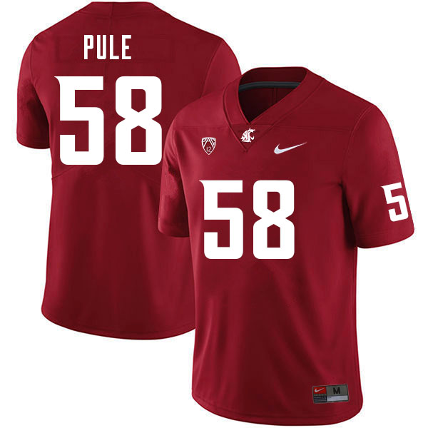 Washington State Cougars #58 Antonio Pule College Football Jerseys Sale-Crimson